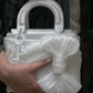 2023 Lady Dior Small White LED Twill Embellished Bag