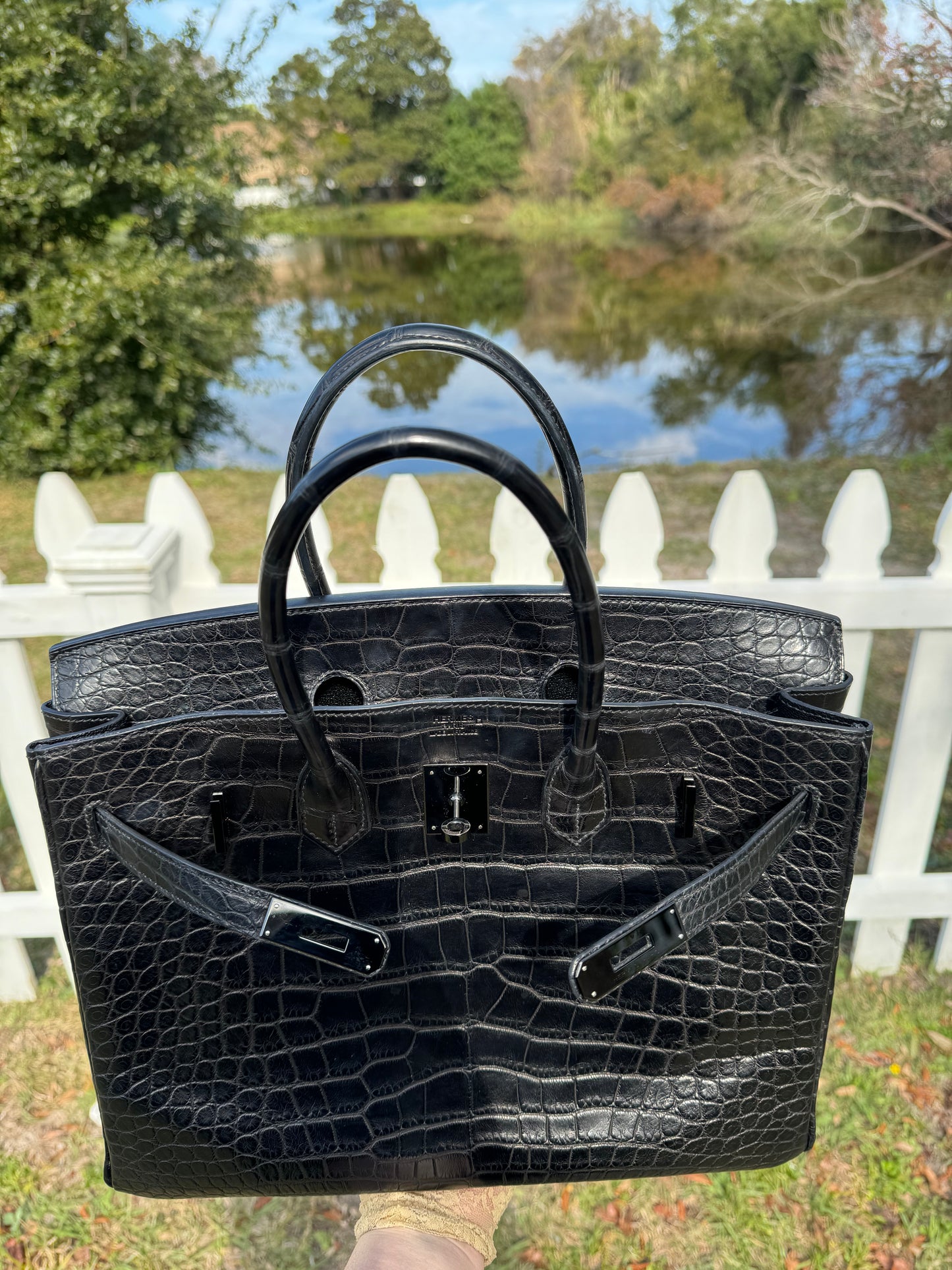 Hermes SO Black Matte Croc Birkin 35