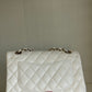 Chanel White Small Caviar Classic Flap Bag