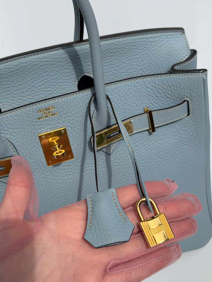 Hermès Birkin 35 Bleu Lin Togo Gold Hardware 2012