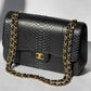 Chanel Jumbo Black Python Double Flap