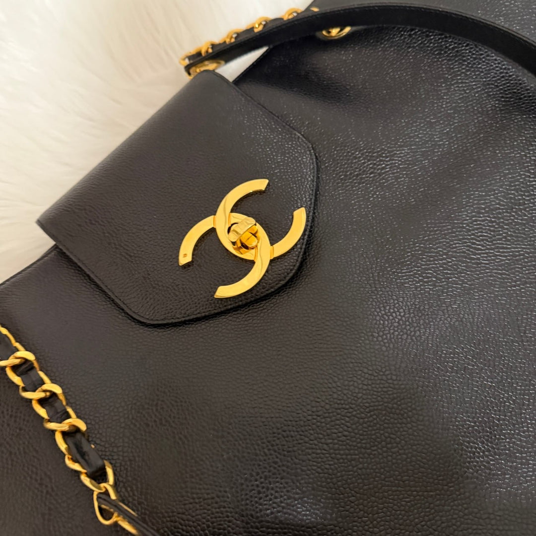 Chanel Rare Vintage Caviar XL Supermodel Tote