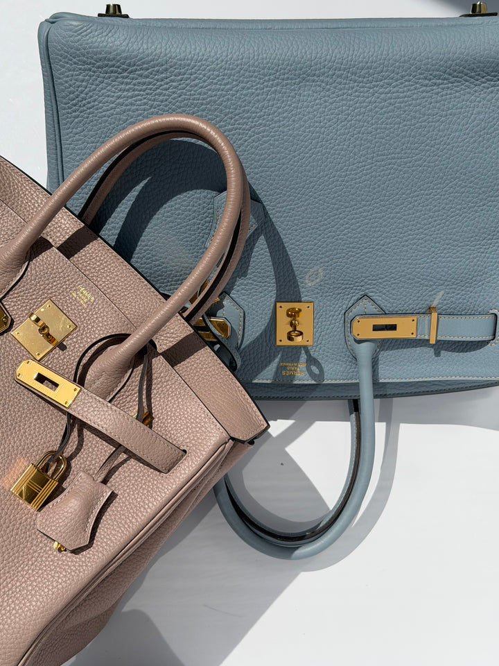 Hermès Birkin 35 Bleu Lin Togo Gold Hardware 2012