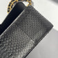 Chanel Jumbo Black Python Double Flap