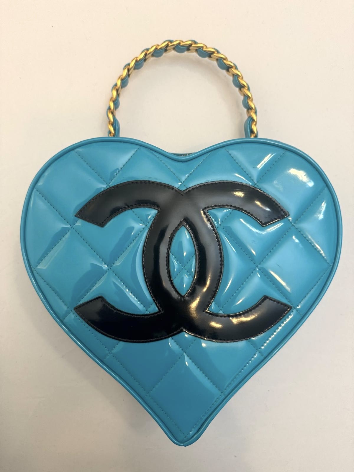 Chanel 1995 CC Blue Heart Vanity Bag