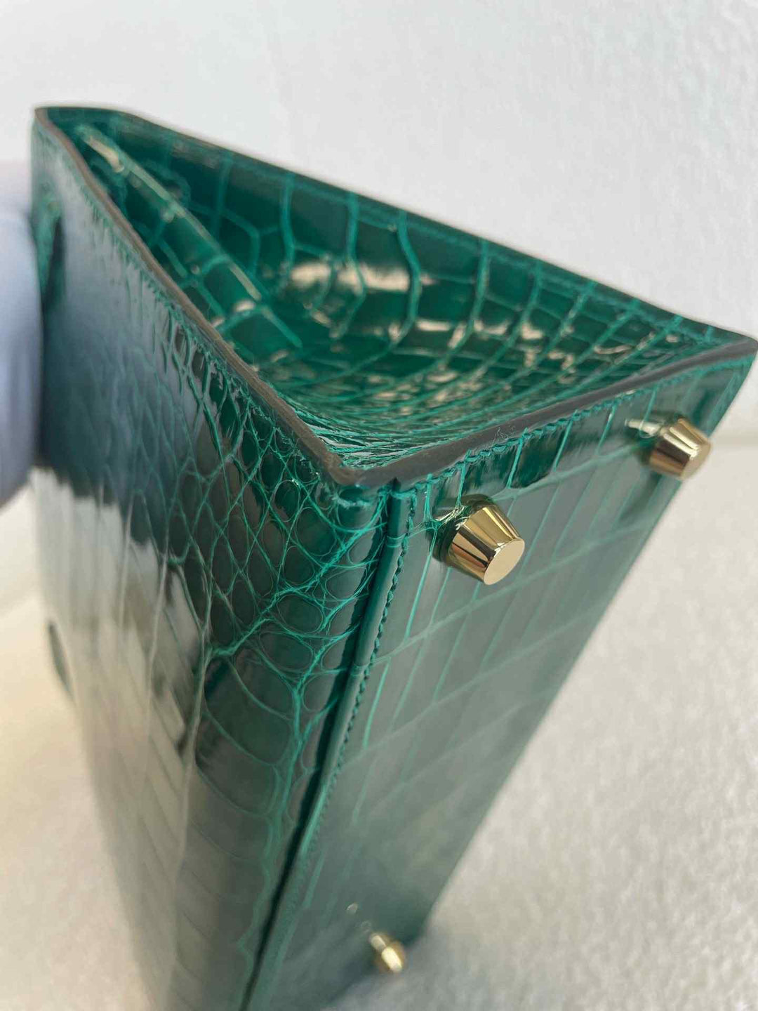 Hermes 2019 Emerald Green Shiny Alligator Kelly 25 Sellier
