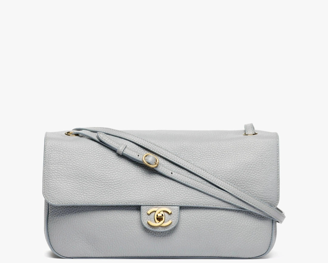 Chanel Maxi Flap Bag Grey Grained Calfskin Gold Tone Hardware Métiers D’Art 2026