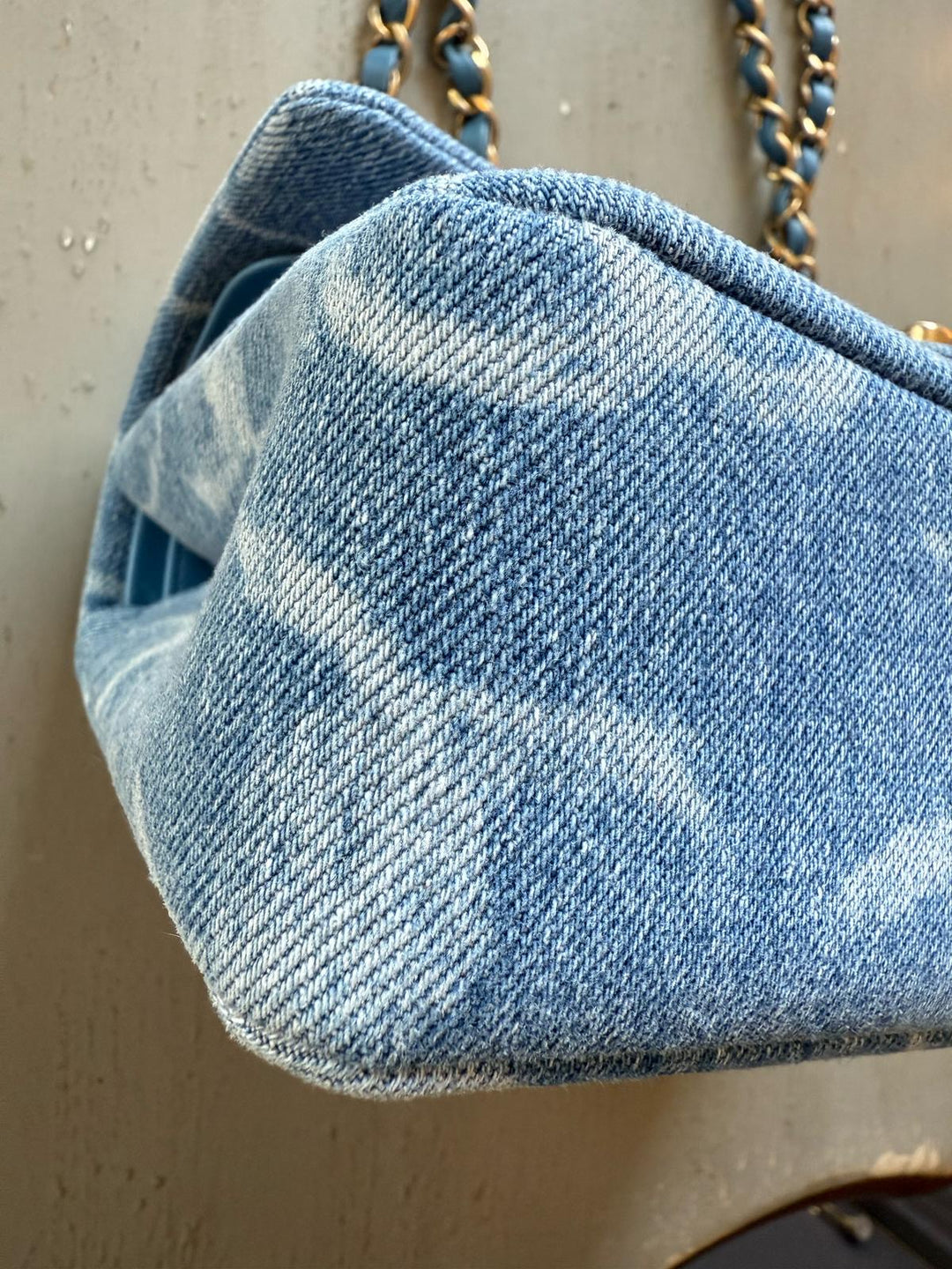 Chanel 23b Medium Denim Sequin CC Classic Flap Bag