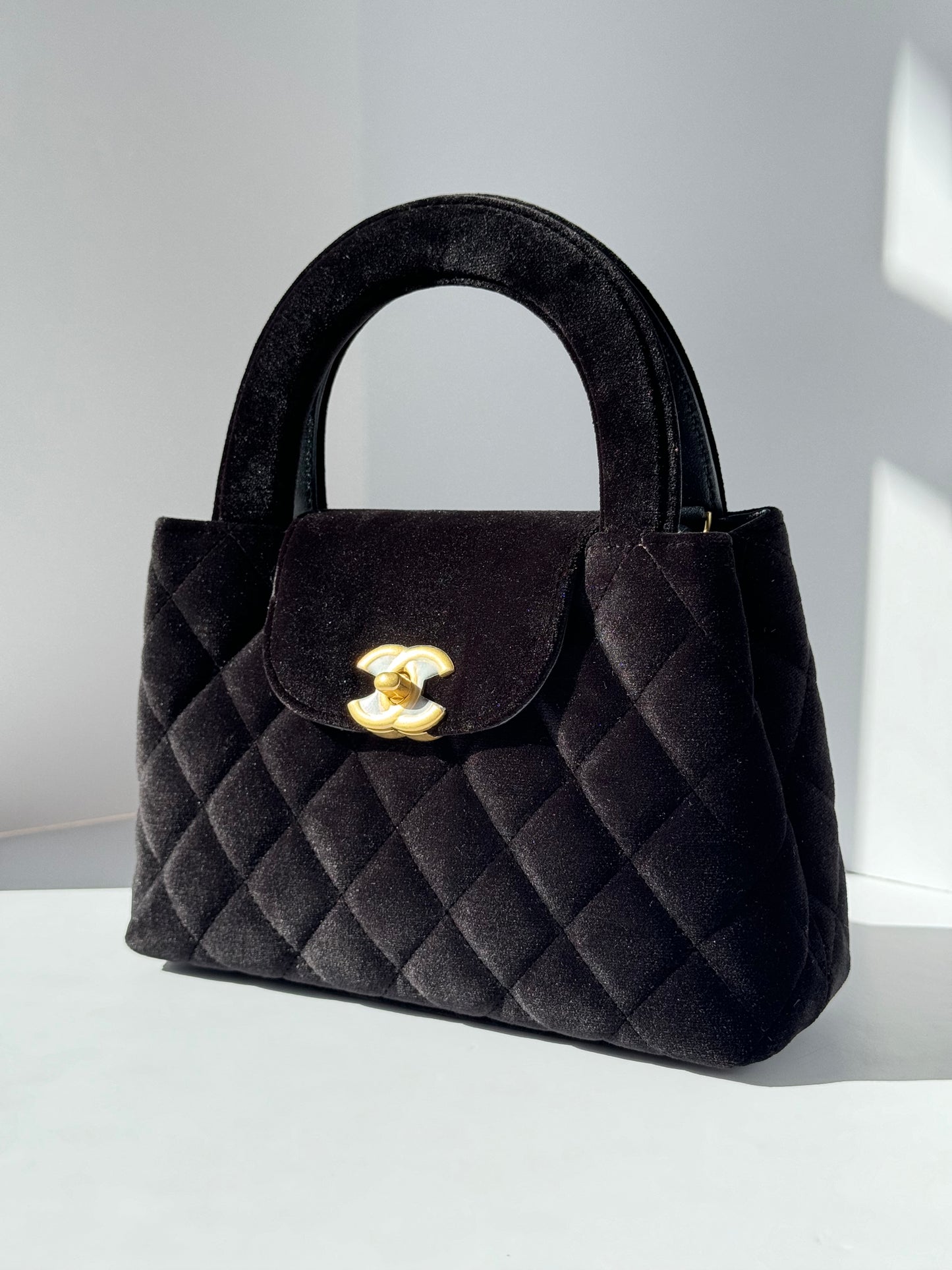 Chanel 2024 Black Velvet Mini Kelly