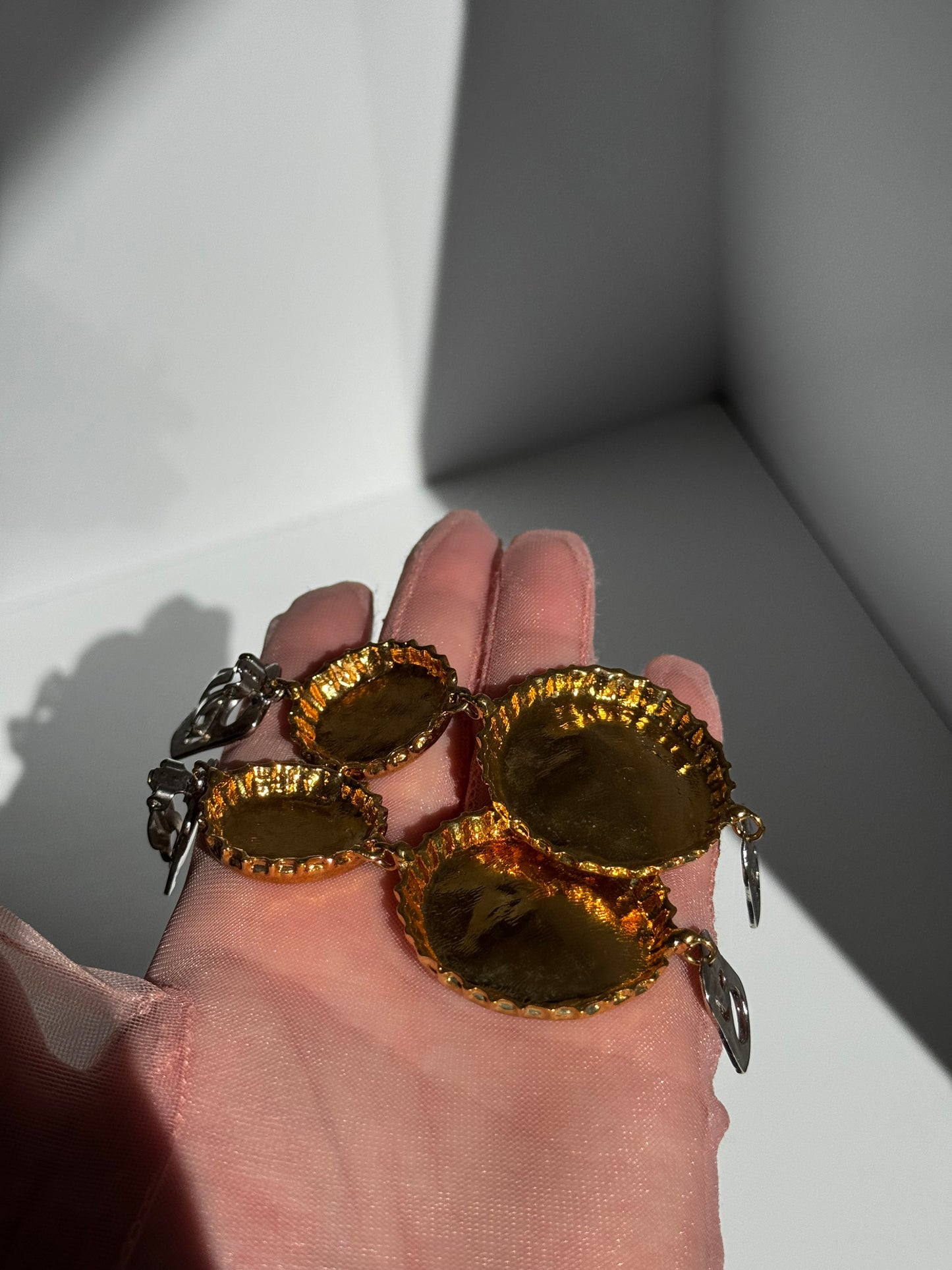 Christian Dior Vintage Bottle Cap Clip On Earrings