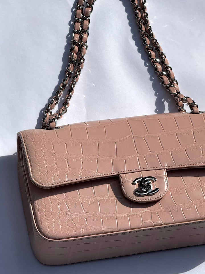 Chanel Bubblegum Pink Alligator Medium Classic Flap Bag