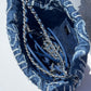 Chanel Blue Washed Denim Mini Logo Embroidered 22