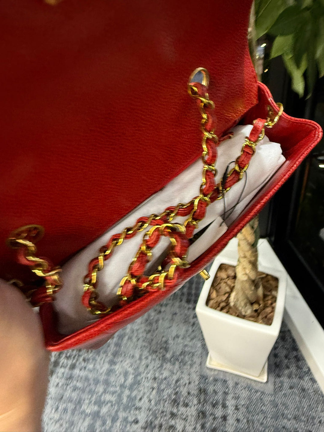 Chanel Small Diana Flap Bag Caviar Red 24K Plated Gold Hardware 1994