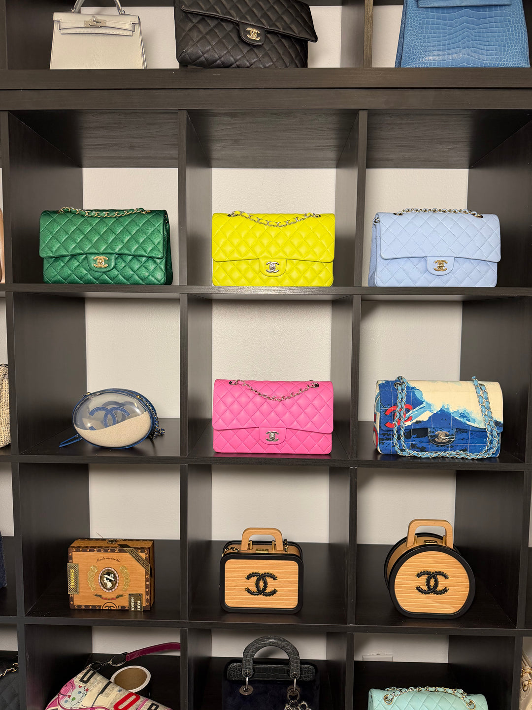 Chanel Medium Classic Double Flap Caviar Light Blue Light Gold Hardware 2023