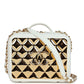 Chanel 21K Small White Lambskin Golden Plate Vanity Case