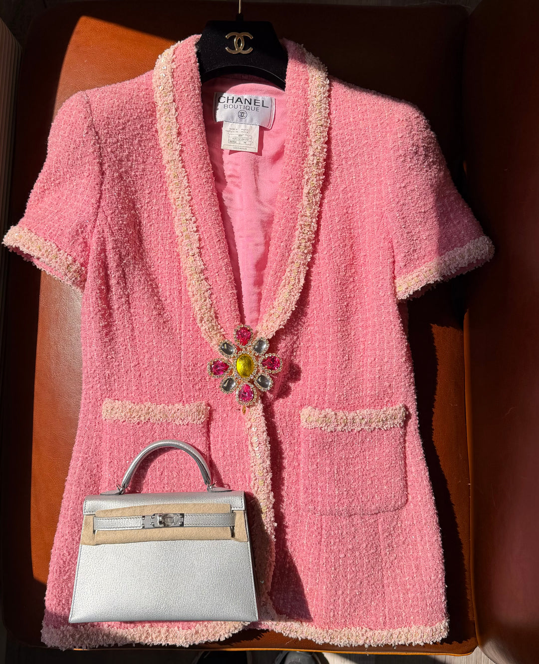Chanel 1995 Spring “Barbie” Pink Tweed Skirt Suit