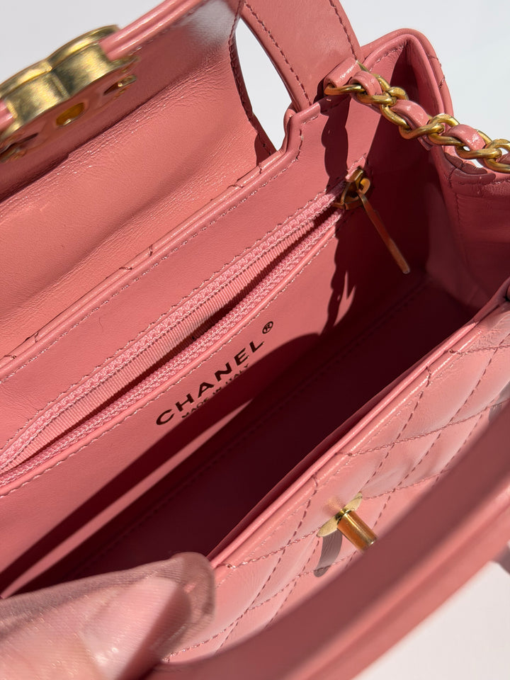 Chanel 23K Pink Aged Calfskin Mini Kelly