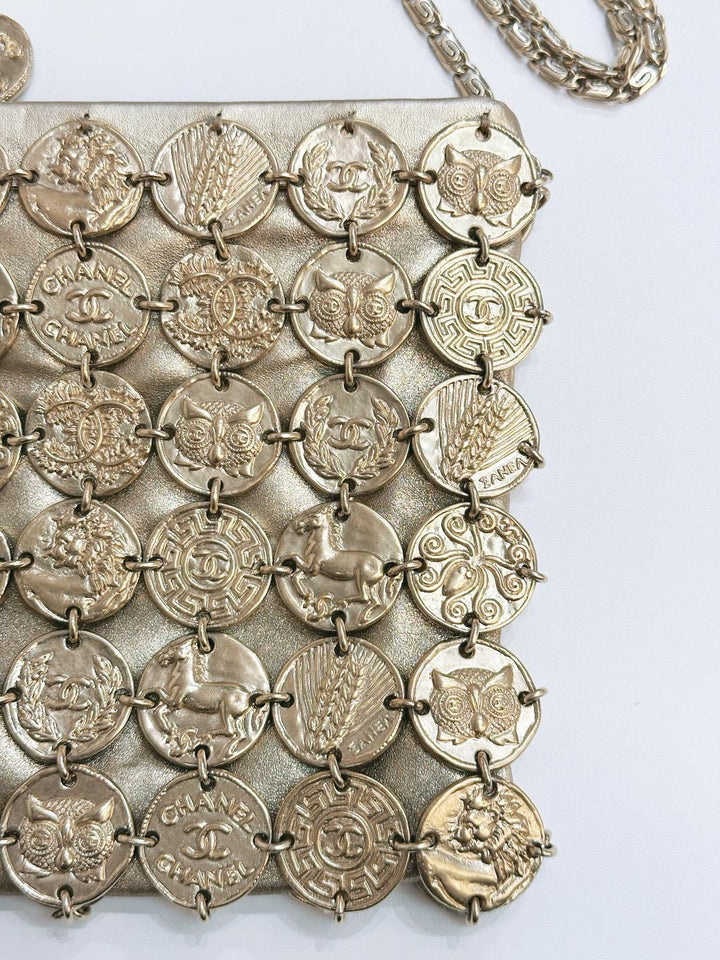 Chanel 18C Metiers D’art Gold Medallion Evening Bag