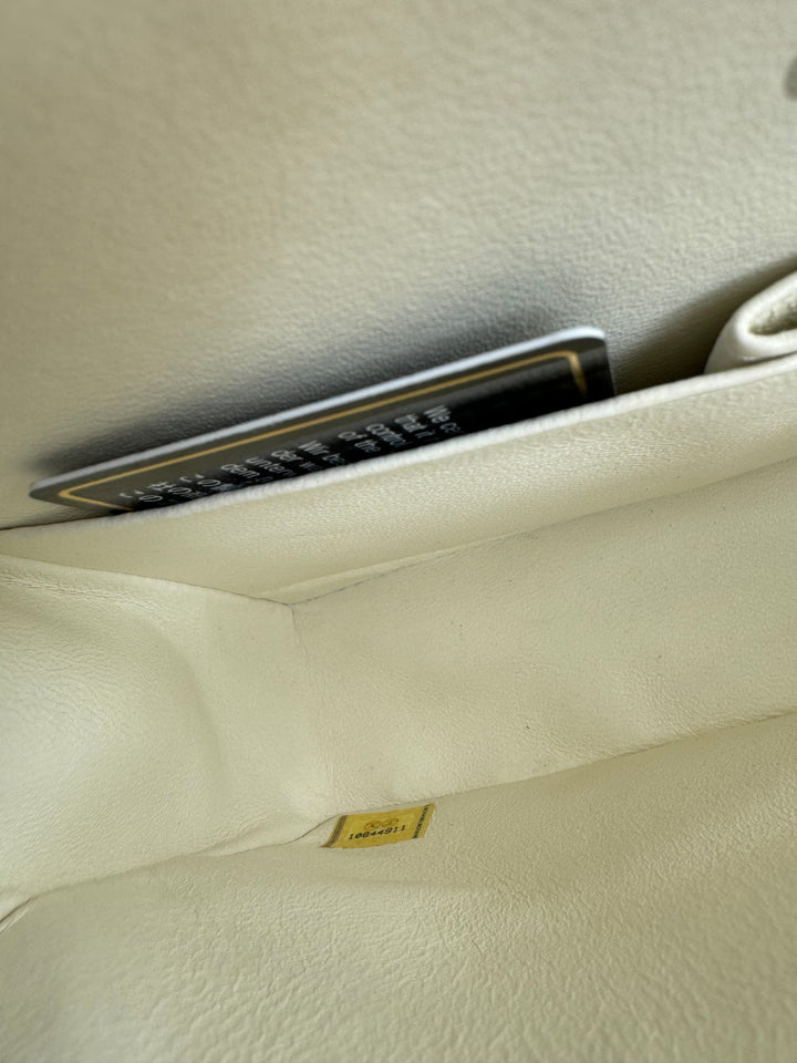 Chanel Medium White Classic Caviar Flap Bag