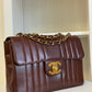 Chanel Brown Vintage Lambskin Vertical Quilt Jumbo Flap