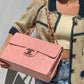 Chanel 1991 Pink Vintage Lambskin Maxi Flap Bag