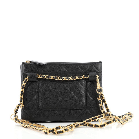 Chanel Black Shiny Caviar Pick Me Up Belt Bag
