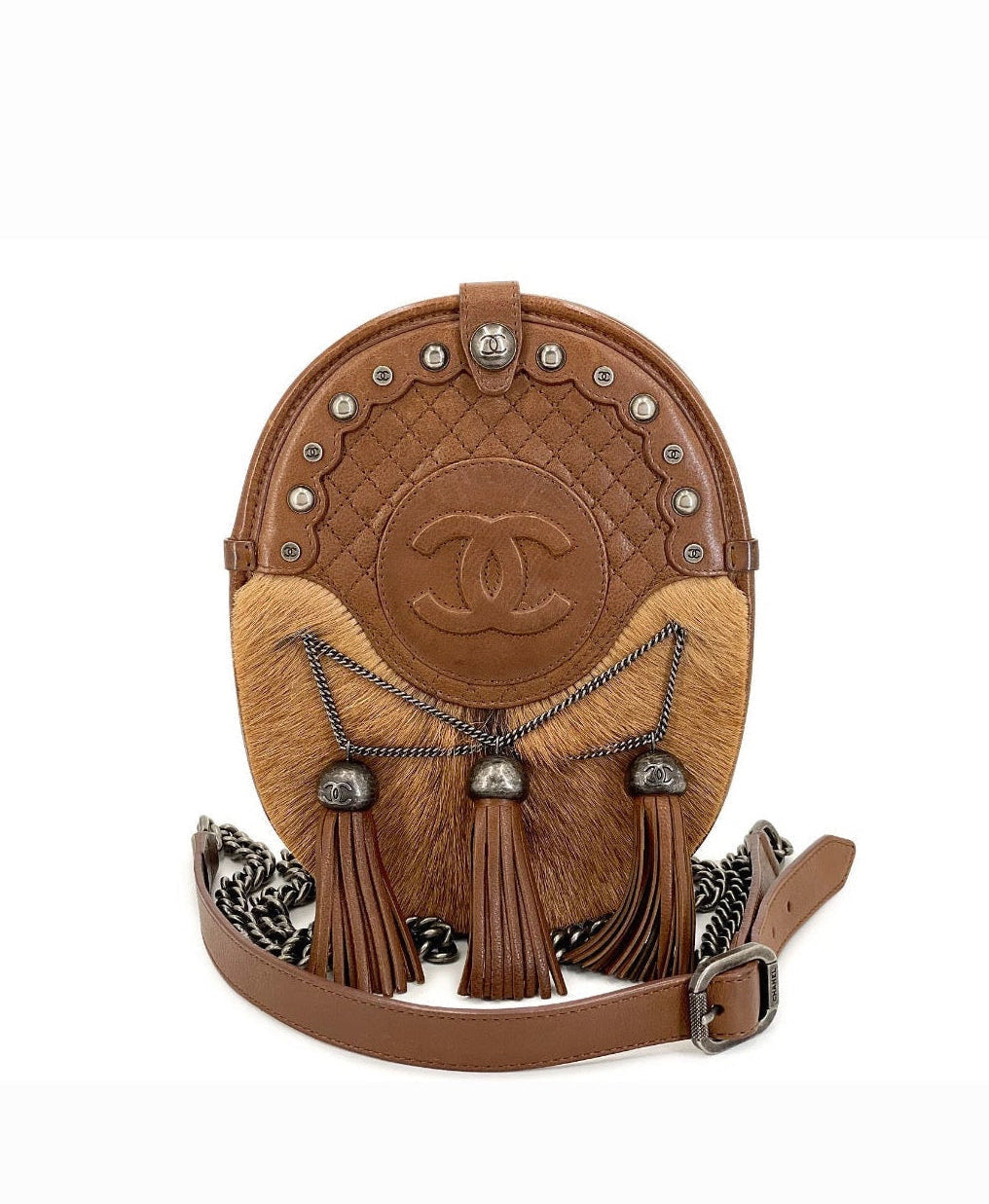 Chanel 2013 Paris-Edinburgh Quilted Pony Hair Crossbody Bag