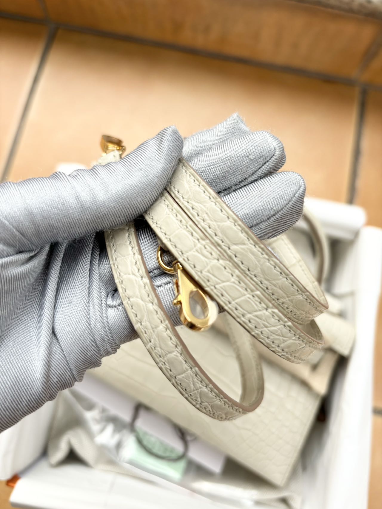 Hermes Mini Sellier Beton Matte Alligator Kelly 20