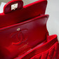 Chanel 19b Small Red Caviar Double Flap Bag