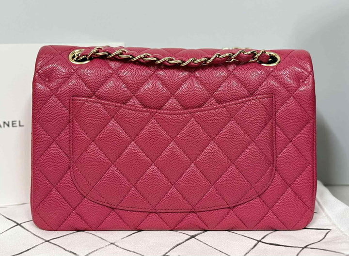 Chanel Dark Pink Small Caviar Classic Flap