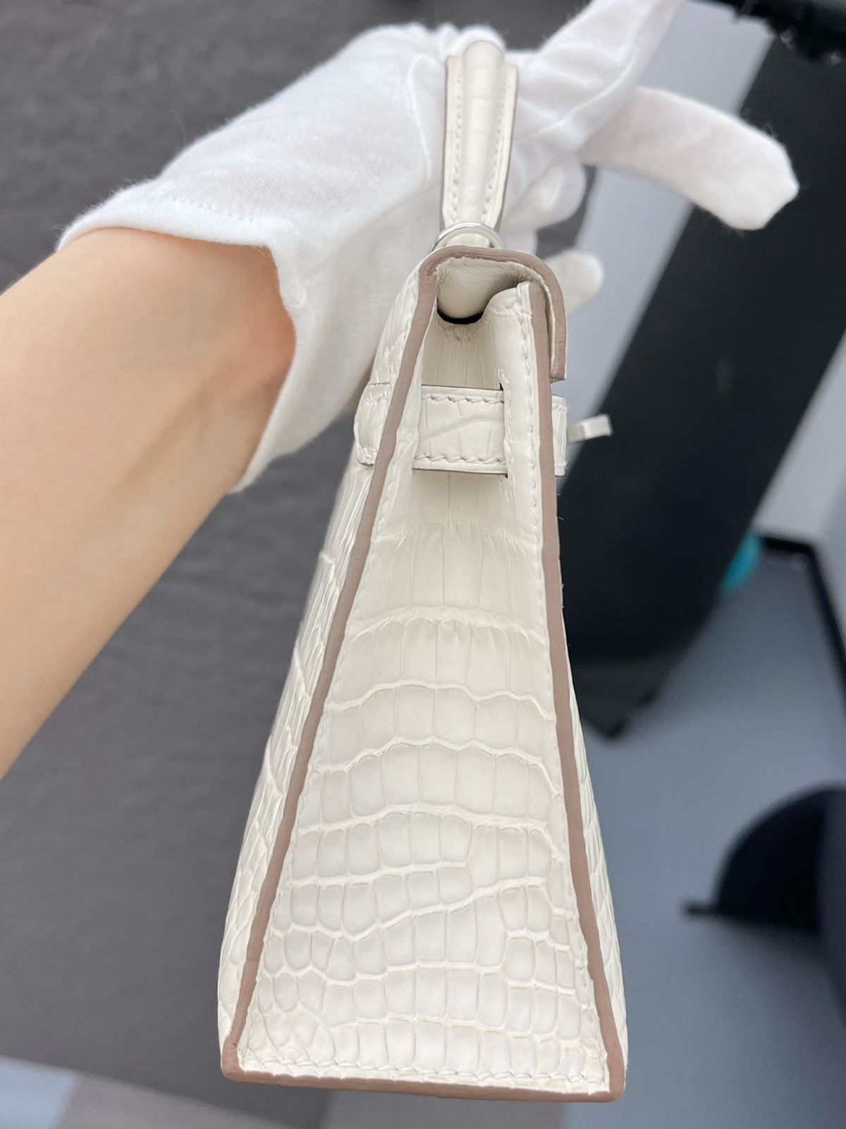 Hermes Mini Sellier Nata Boreal Satin Matte Alligator Kelly 20