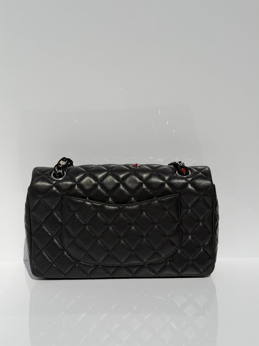 Chanel Medium Ladybug Flap Black Lambskin Silver Hardware 2011