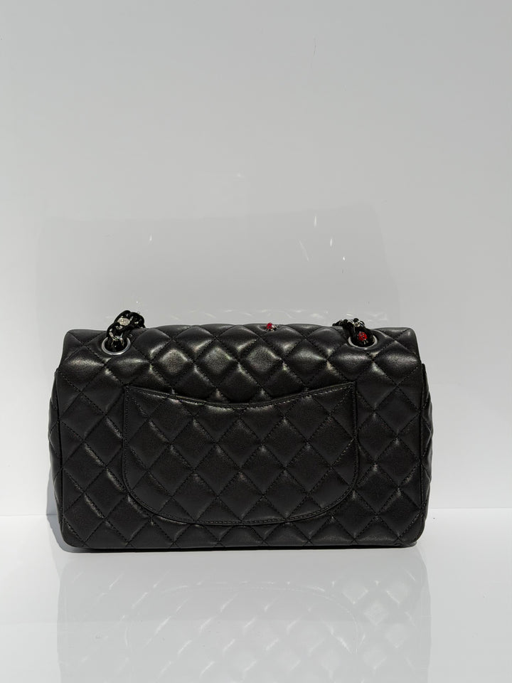Chanel Medium Ladybug Flap Black Lambskin Silver Hardware 2011
