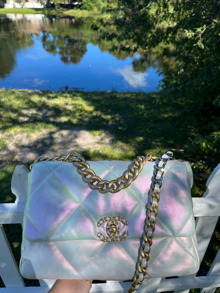 Chanel Pearl Iridescent Large 19 Flap Bag