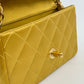 Chanel Gold Satin Mini Rectangle Flap