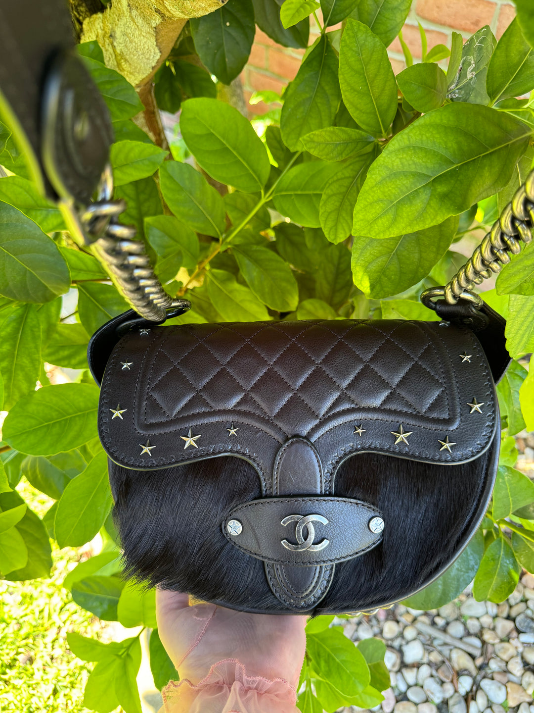 Chanel 2014 PARIS DALLAS MÉTIERS D'ART PONY HAIR CROSSBODY BULLET Flap Bag