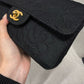 Chanel 1997 Small 24K Black Camellia Classic Flap Bag