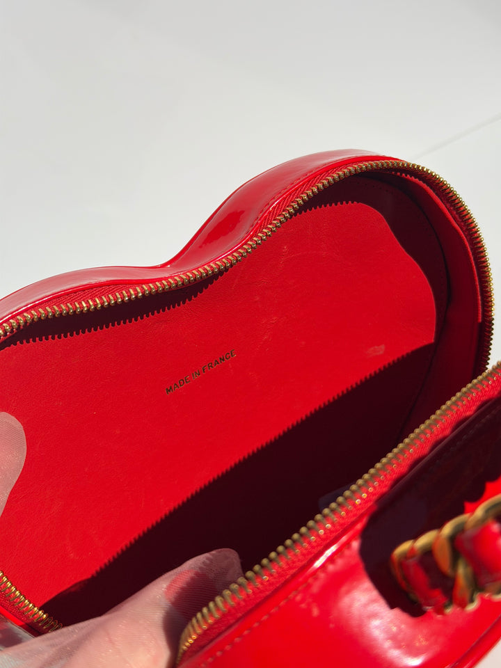 Chanel Barbie Red Heart Vanity Bag 24K Gold-Plated Hardware 1995