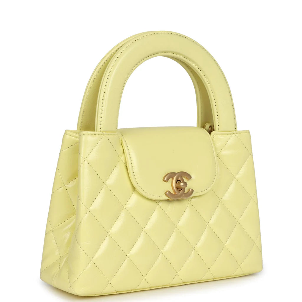 Chanel 2025 Yellow Shiny Calfskin Mini Kelly