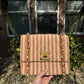 Chanel 24K Vintage Pink Striped Large Flap