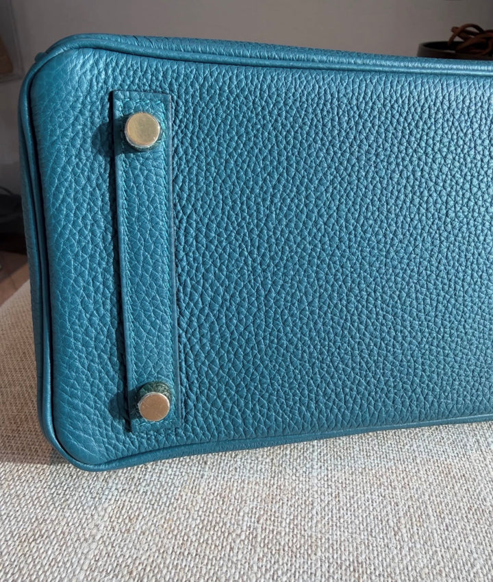 Hermès Birkin 25 Touch Vert Bosphore / Vert Rousseau Togo Leather and Matte Crocodile Gold Hardware 2021