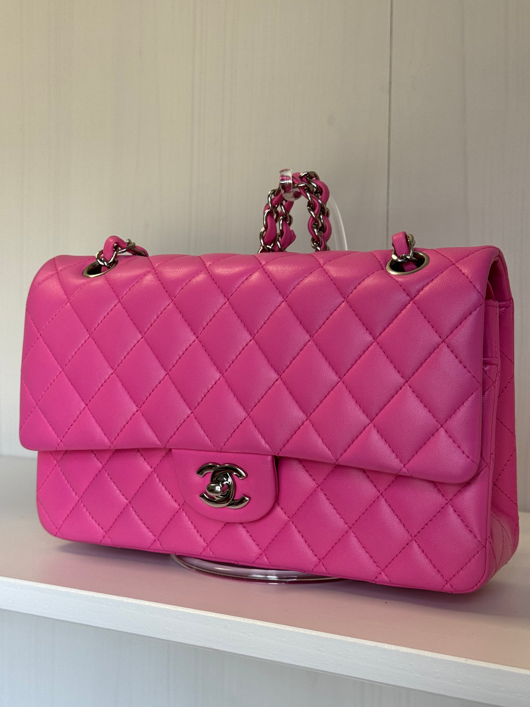 Chanel 21S Pink Neon Lambskin Medium Flap Bag