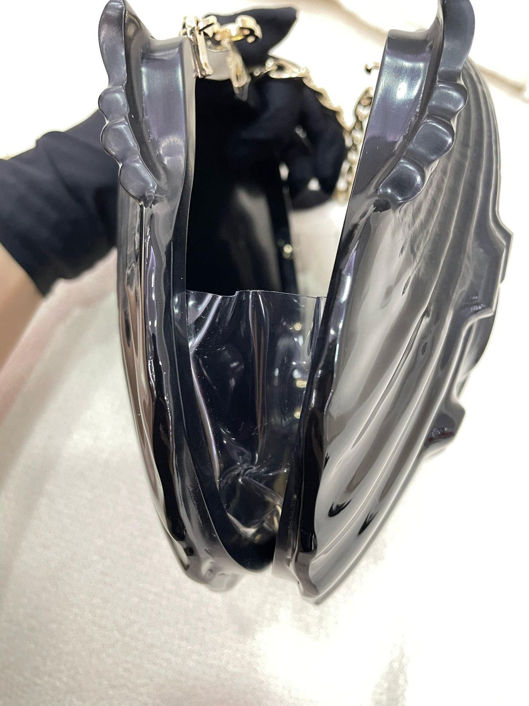 Chanel 19S Black Runway Shell Minaudiere