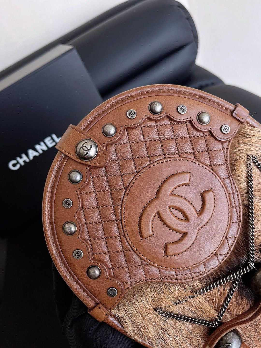 Chanel 2013 Paris-Edinburgh Quilted Pony Hair Crossbody Bag