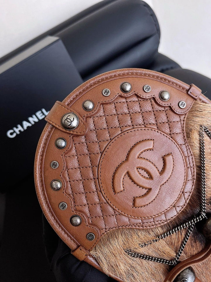 Chanel 2013 Paris-Edinburgh Quilted Pony Hair Crossbody Bag