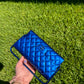 Chanel Classic Flap Patent Metallic Blue Frame Clutch