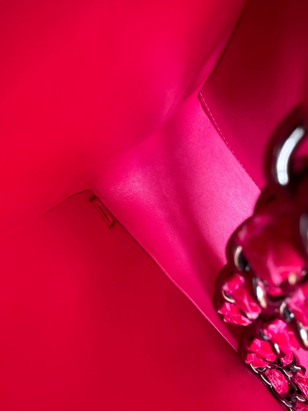 Chanel Fuschia Python Jumbo Double Flap