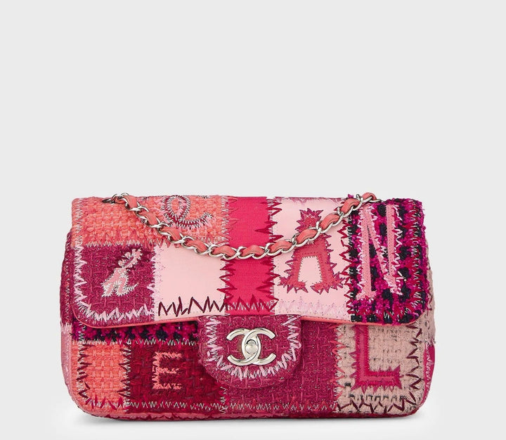 Chanel Medium Timeless Patchwork Shoulder Bag Pink Silver Hardware 2016