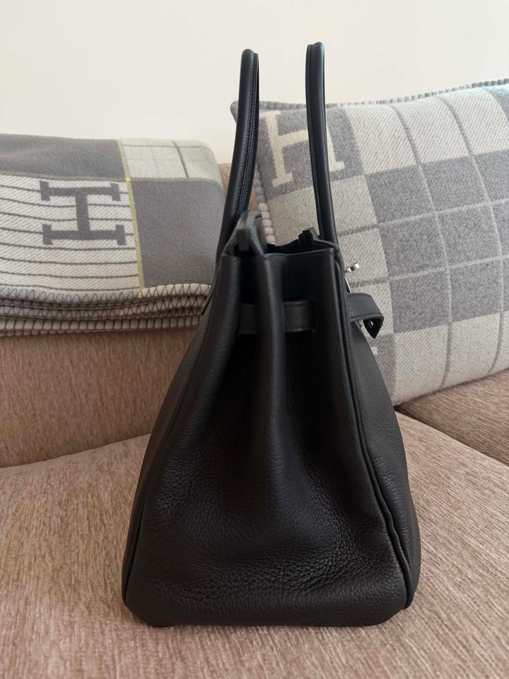 Hermès Birkin 35 Black Brushed Silver Hardware 2015