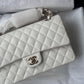 Chanel 22S Snow White Medium Caviar Double Flap Bag